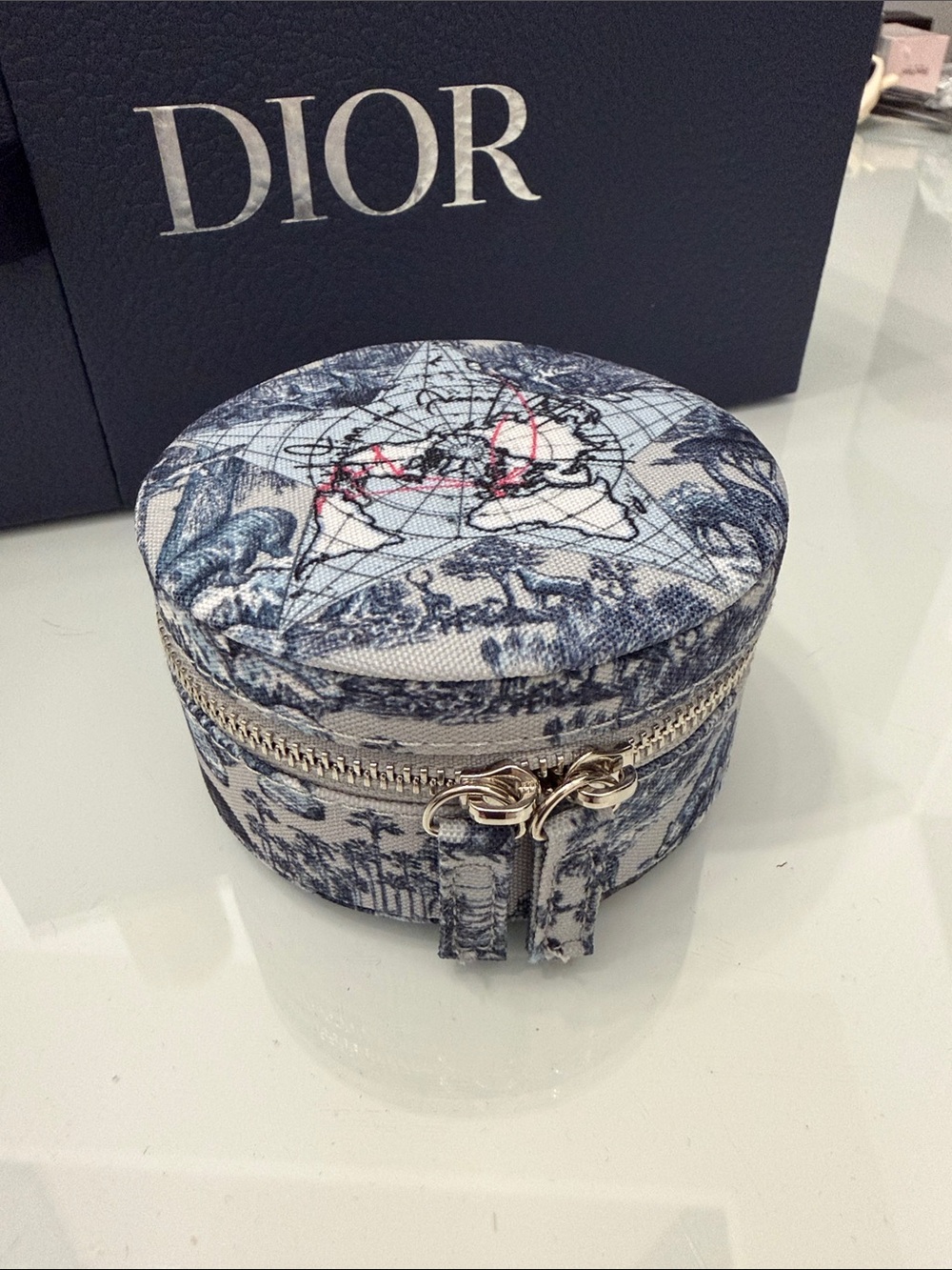 Dior Around the World travel round jewelry case